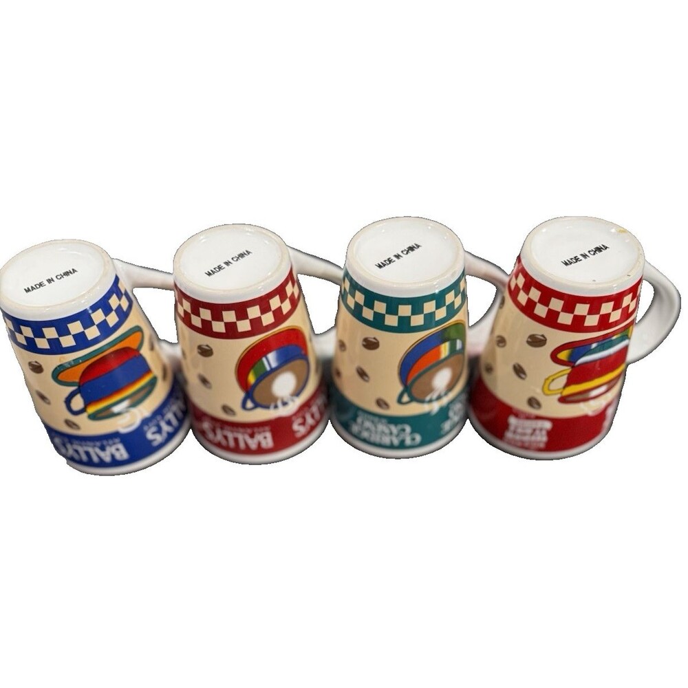 SET OF 4 CASINO MUGS-Bally"s Atlantic City/Claridge Casino/The Wild Wild West